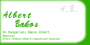 albert bakos business card
